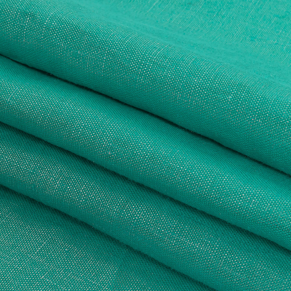 Medium Weight Linen Woven with Metallic Foiling - Mega Marine and Silver - Bianca Collection Folded
