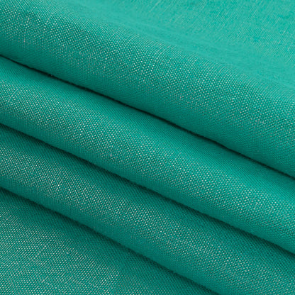 Medium Weight Linen Woven with Metallic Foiling - Mega Marine and Silver - Bianca Collection Folded