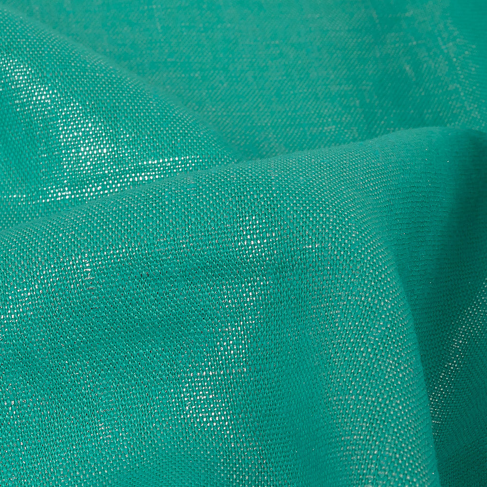 Medium Weight Linen Woven with Metallic Foiling - Mega Marine and Silver - Bianca Collection Detail