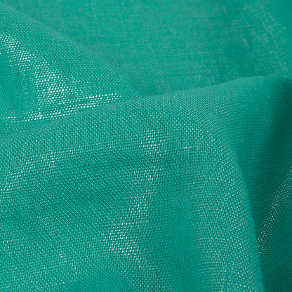 Medium Weight Linen Woven with Metallic Foiling - Mega Marine and Silver - Bianca Collection Detail