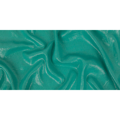 Medium Weight Linen Woven with Metallic Foiling - Mega Marine and Silver - Bianca Collection Full