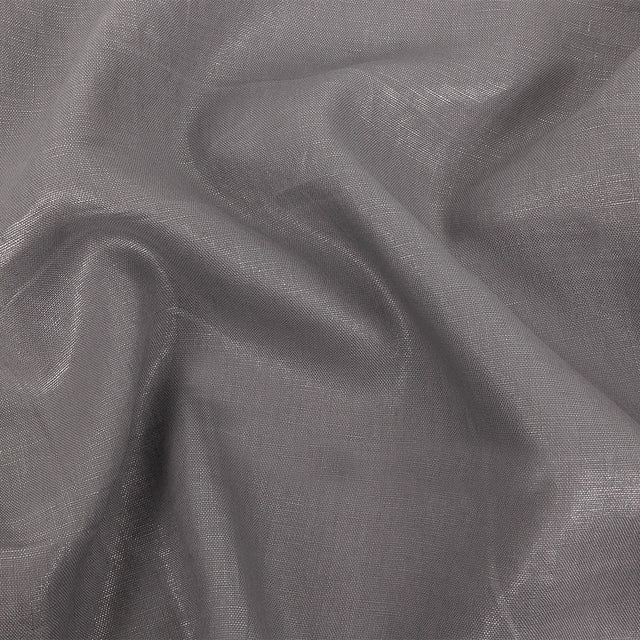 Medium Weight Linen Woven with Metallic Foiling - Silver Shadow and Silver - Bianca Collection