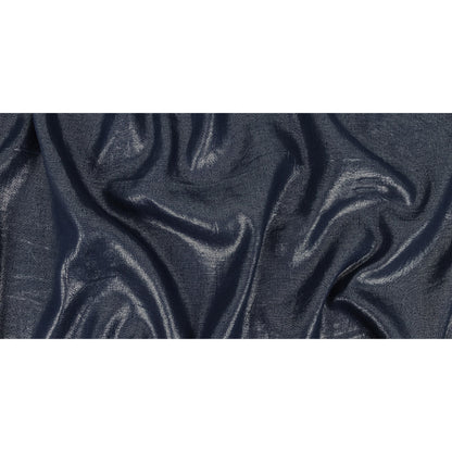 Medium Weight Linen Woven with Metallic Foiling - Galactica Blue and Silver - Bianca Collection Full