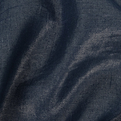 Medium Weight Linen Woven with Metallic Foiling - Galactica Blue and Silver - Bianca Collection