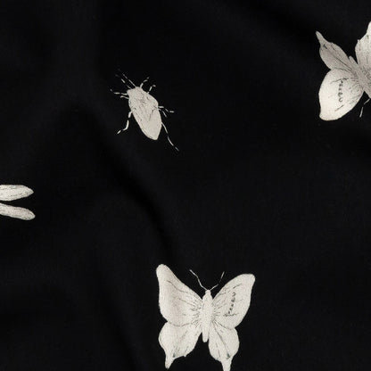 Mood Exclusive Black Porchlight Entomology Stretch Cotton Sateen Detail
