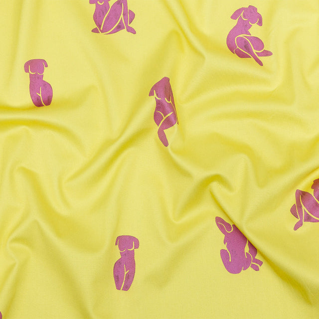 Mood Exclusive Yellow All Figured Out Stretch Cotton Sateen