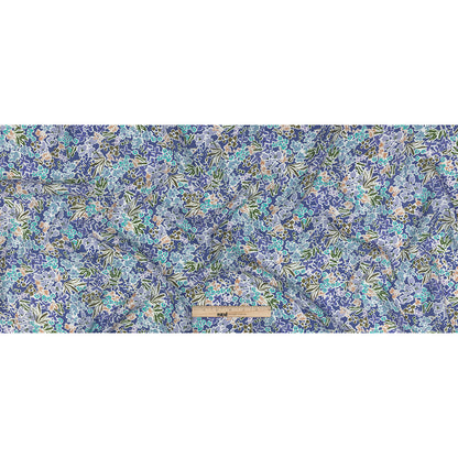 Viscose and Linen Twill Print - Blue Violet Floral - Mood Exclusive Primrose Pleasure Folded