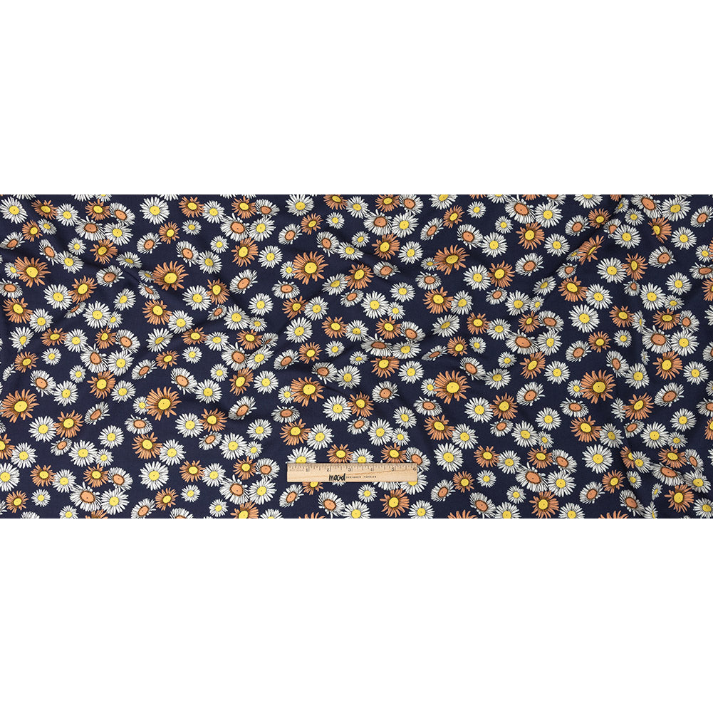 Rayon Batiste Print - Navy Floral - Mood Exclusive Navy Lazy Daisy Days Full