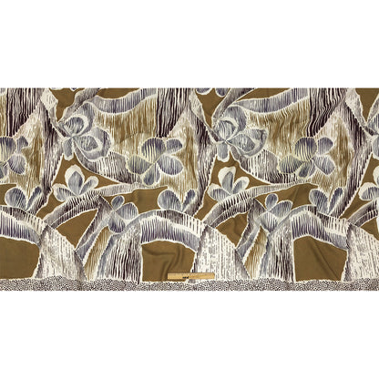 Viscose Twill Panel - Navy and Olive Abstracted Floral - Mood Exclusive Texture Transverse Full