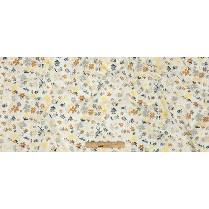 Cotton Poplin Print - Yellow and Blue Gray Floral - Mood Exclusive Petal Impressions Full