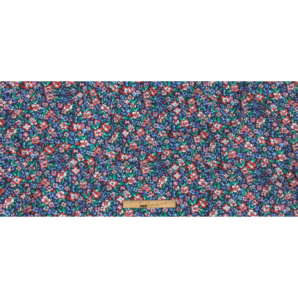 Cotton Poplin Print - Navy and Red Floral - Mood Exclusive Blooming Heat Full