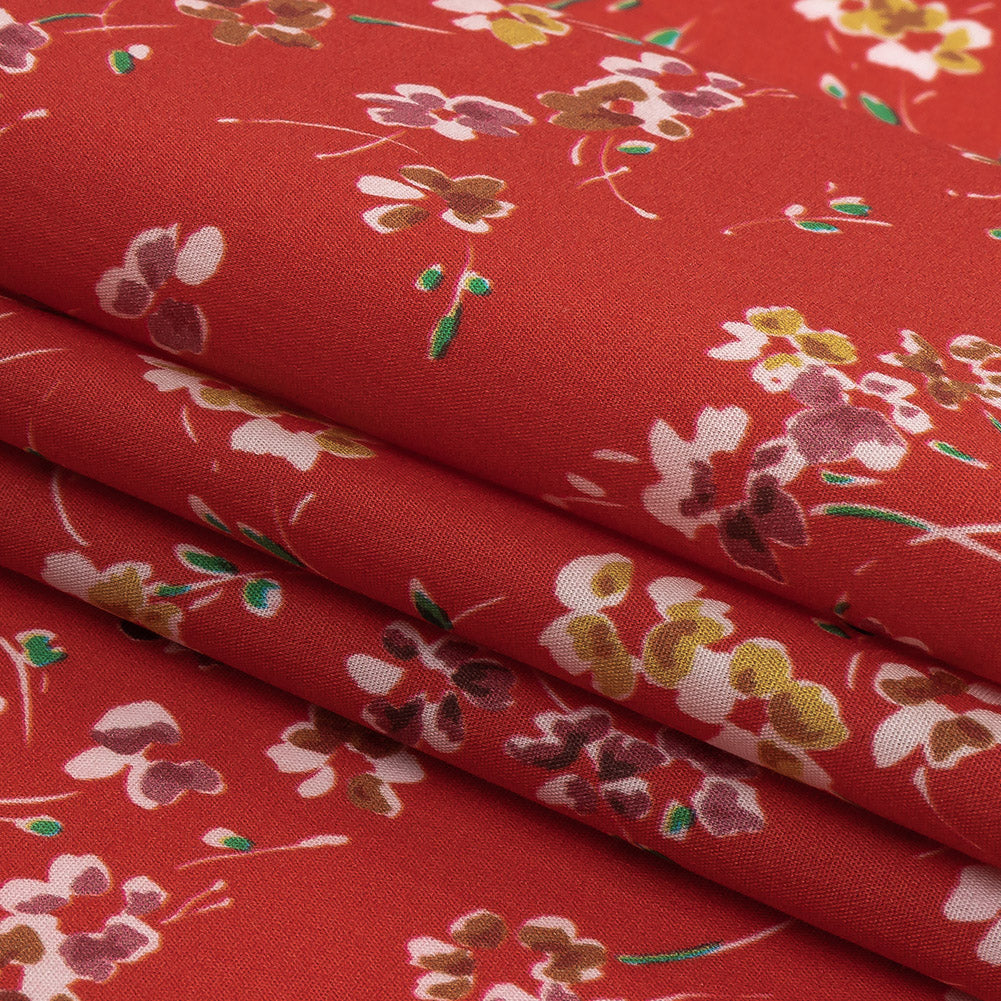 Cotton Poplin Print - Red Floral - Mood Exclusive Dear Ditsy Folded