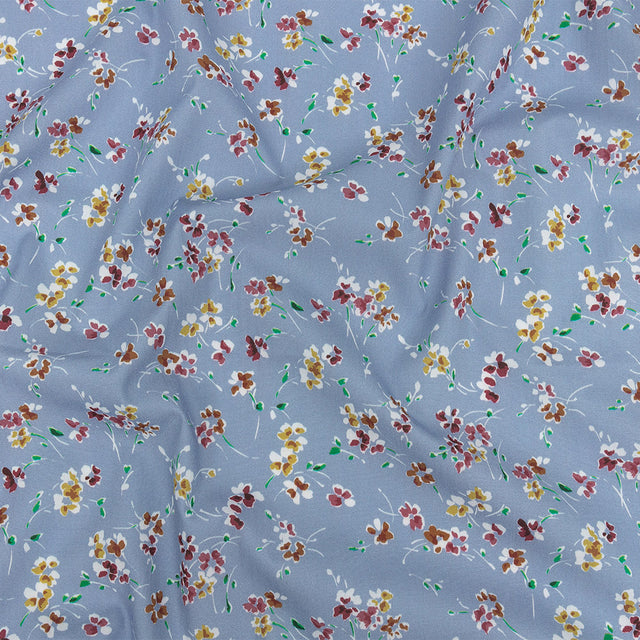 Cotton Poplin Print - Baby Blue Floral - Mood Exclusive Dear Ditsy