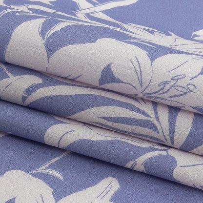 Cotton Poplin Print - Lilac and White Floral - Mood Exclusive Daylily Haze Folded