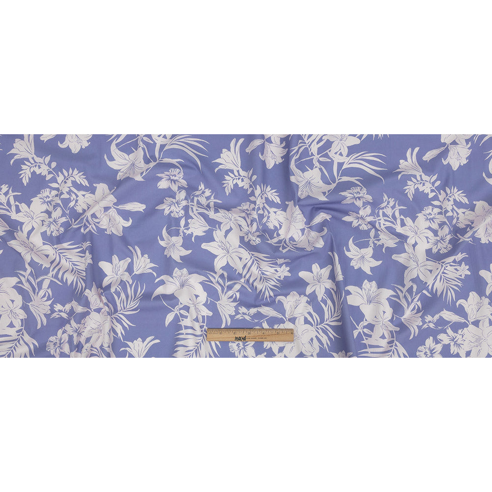 Cotton Poplin Print - Lilac and White Floral - Mood Exclusive Daylily Haze Full