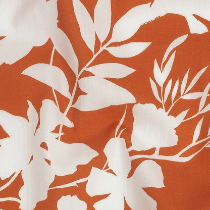 Cotton Poplin Print - Orange and White Floral - Mood Exclusive Sprouting Silhouettes Detail