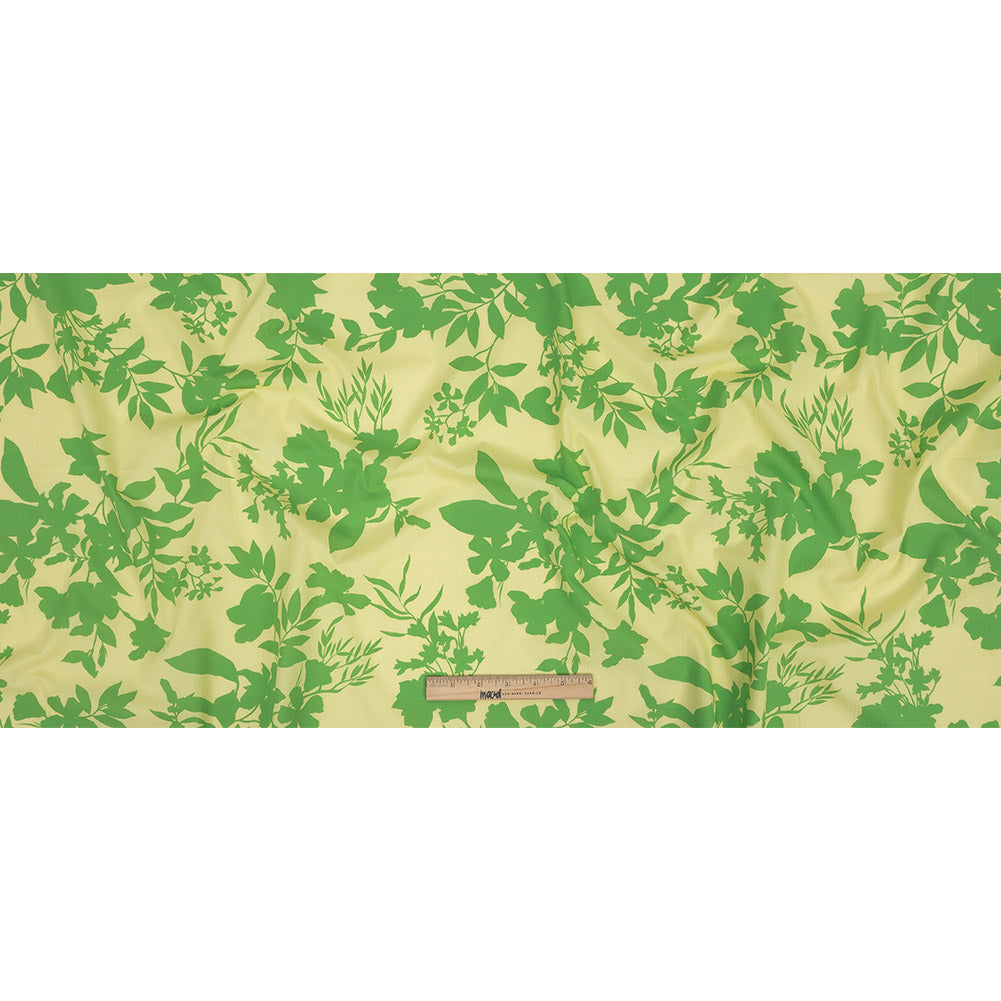 Cotton Poplin Print - Mellow Yellow and Green Floral - Mood Exclusive Sprouting Silhouettes Full