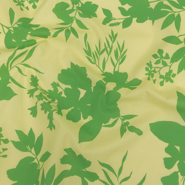 Cotton Poplin Print - Mellow Yellow and Green Floral - Mood Exclusive Sprouting Silhouettes