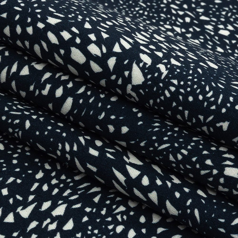 Mood Exclusive Navy Windswept Fields Stretch Cotton Sateen Folded