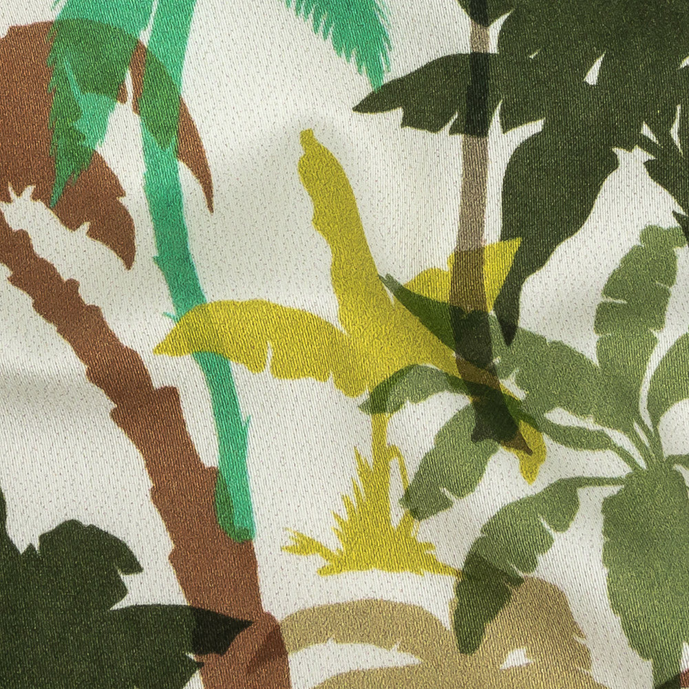 Mood Exclusive White Paradise Palms Stretch Cotton Sateen Detail