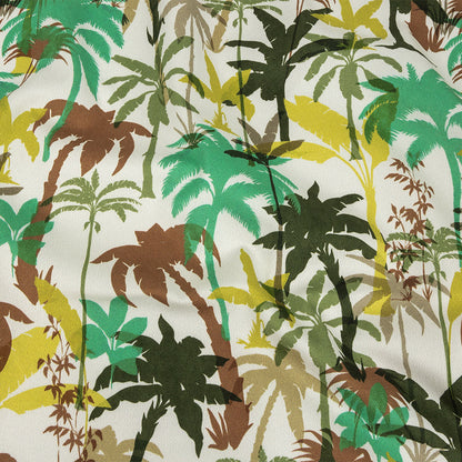Mood Exclusive White Paradise Palms Stretch Cotton Sateen