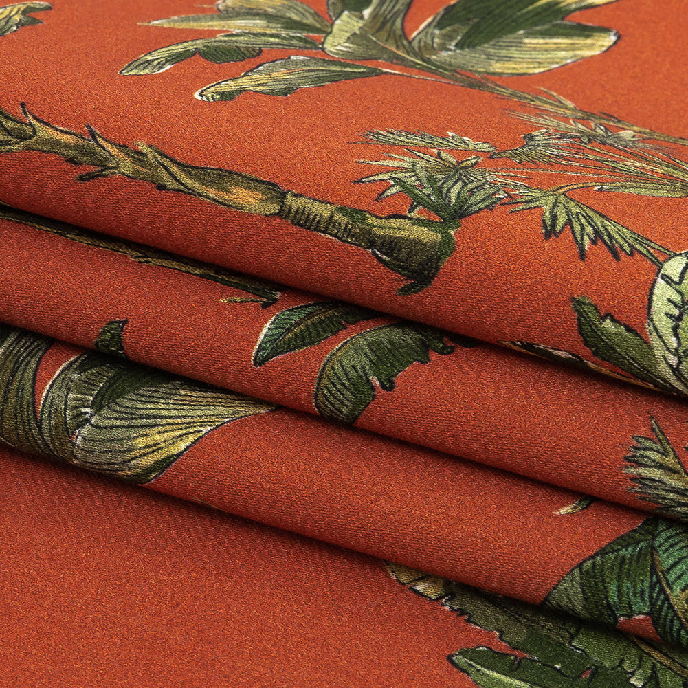 Mood Exclusive Red Orange Heart of Palm Stretch Cotton Sateen Folded