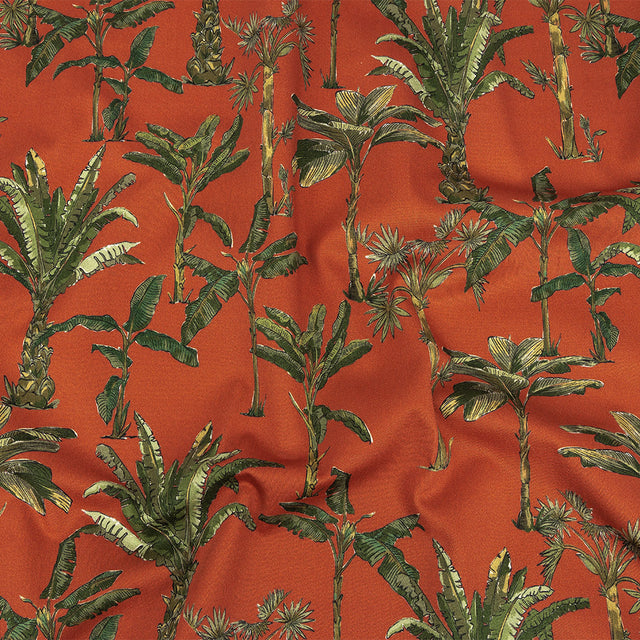 Mood Exclusive Red Orange Heart of Palm Stretch Cotton Sateen