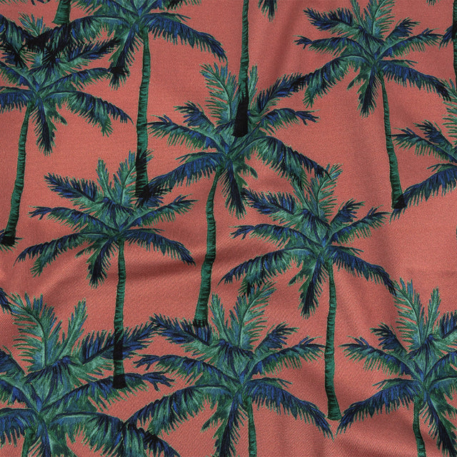 Mood Exclusive Rose Psychedelic Palms Stretch Cotton Sateen