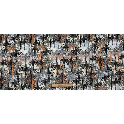 Mood Exclusive White Moonlit Palms Stretch Cotton Sateen Full