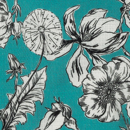 Mood Exclusive Turquoise Dandelion Drift Stretch Cotton Woven Detail