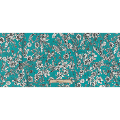 Mood Exclusive Turquoise Dandelion Drift Stretch Cotton Woven Full