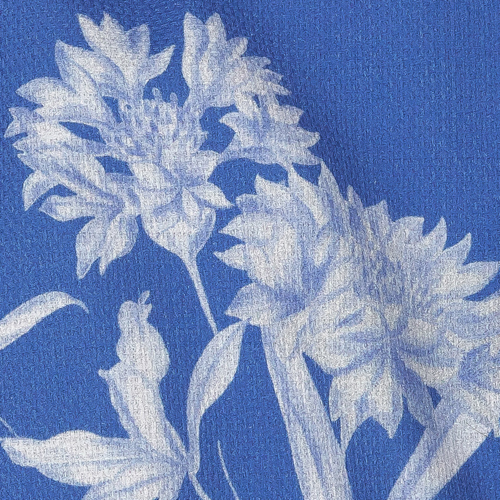 Mood Exclusive Cobalt Blue Camellia Mirage Stretch Cotton Woven Detail