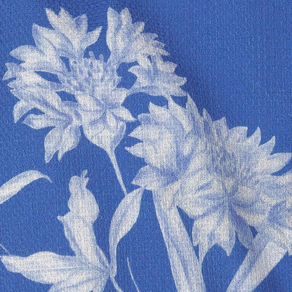 Mood Exclusive Cobalt Blue Camellia Mirage Stretch Cotton Woven Detail