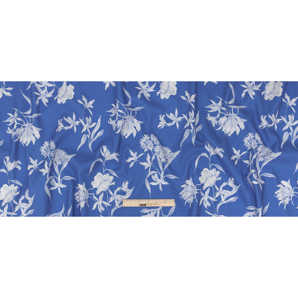 Mood Exclusive Cobalt Blue Camellia Mirage Stretch Cotton Woven Full