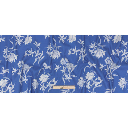 Mood Exclusive Cobalt Blue Camellia Mirage Stretch Cotton Woven Full
