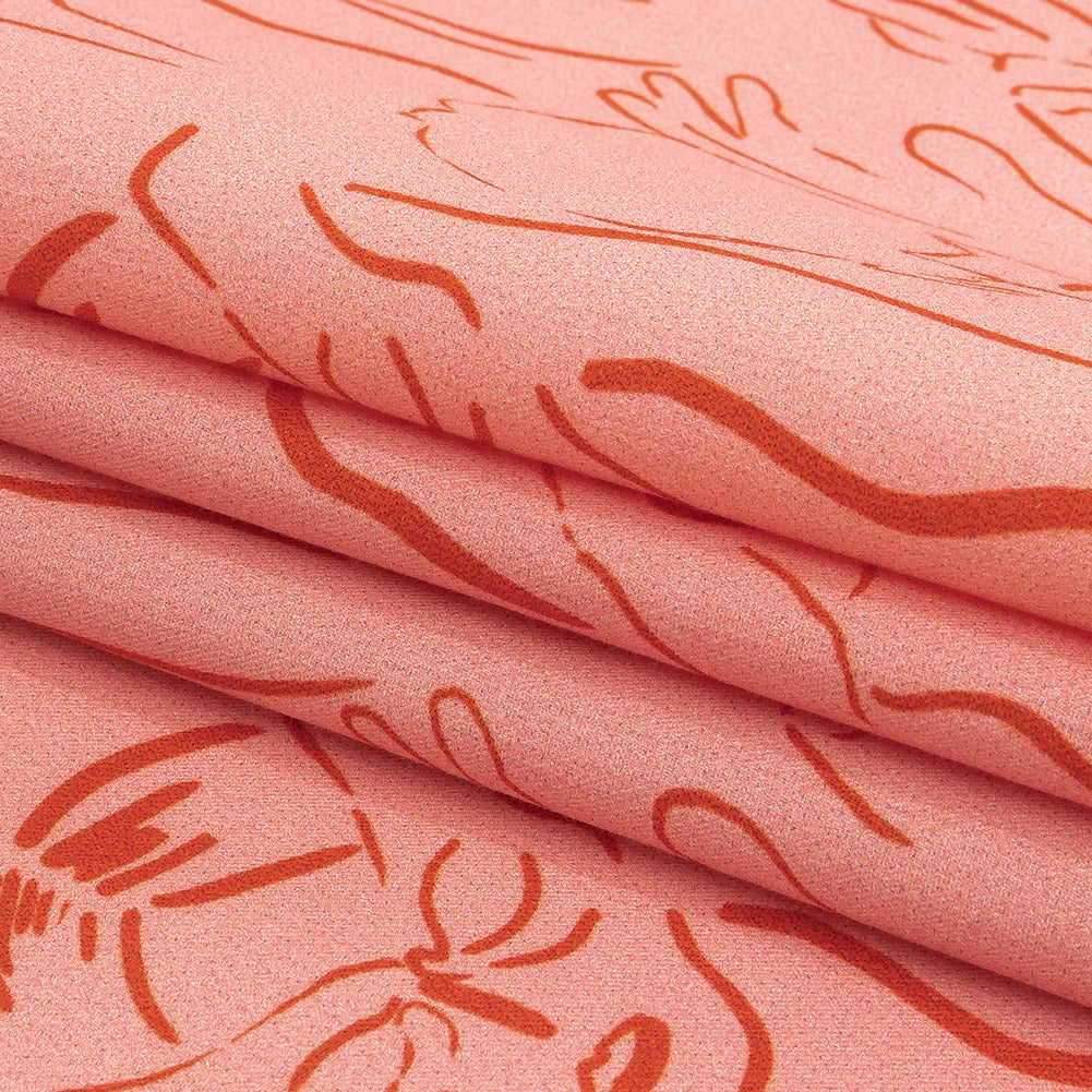 Mood Exclusive Pink Language of Love Stretch Brushed Cotton Twill Folded