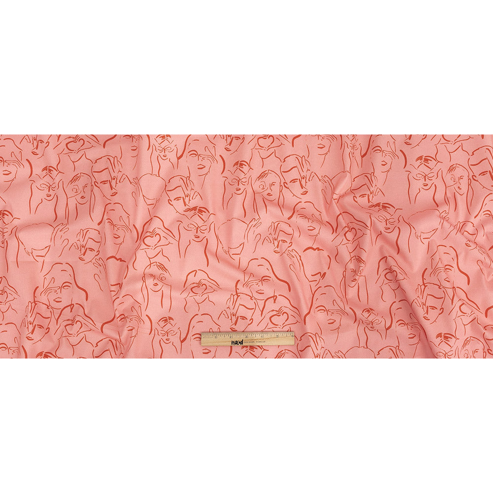 Mood Exclusive Pink Language of Love Stretch Brushed Cotton Twill Full
