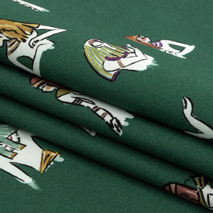 Mood Exclusive Forest Green Realm of Anubis Stretch Brushed Cotton Twill Folded