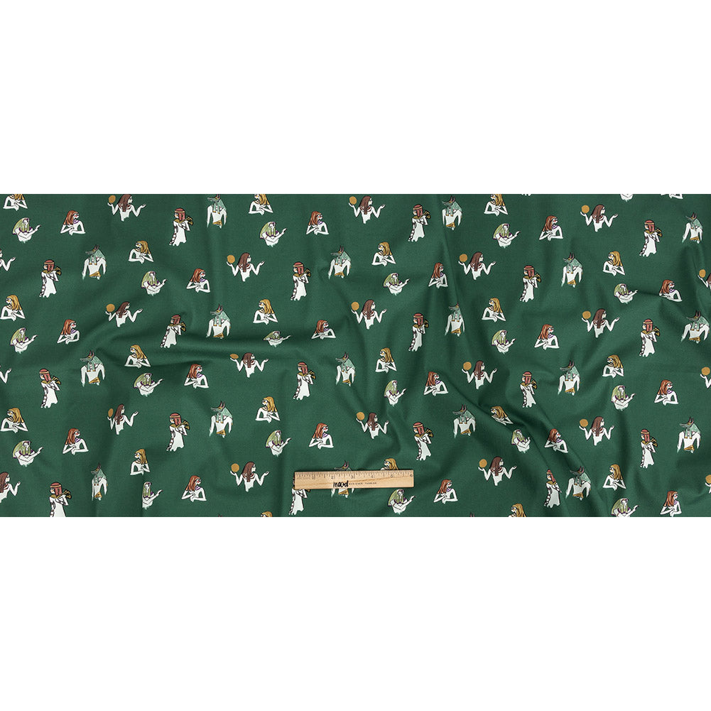 Mood Exclusive Forest Green Realm of Anubis Stretch Brushed Cotton Twill Full