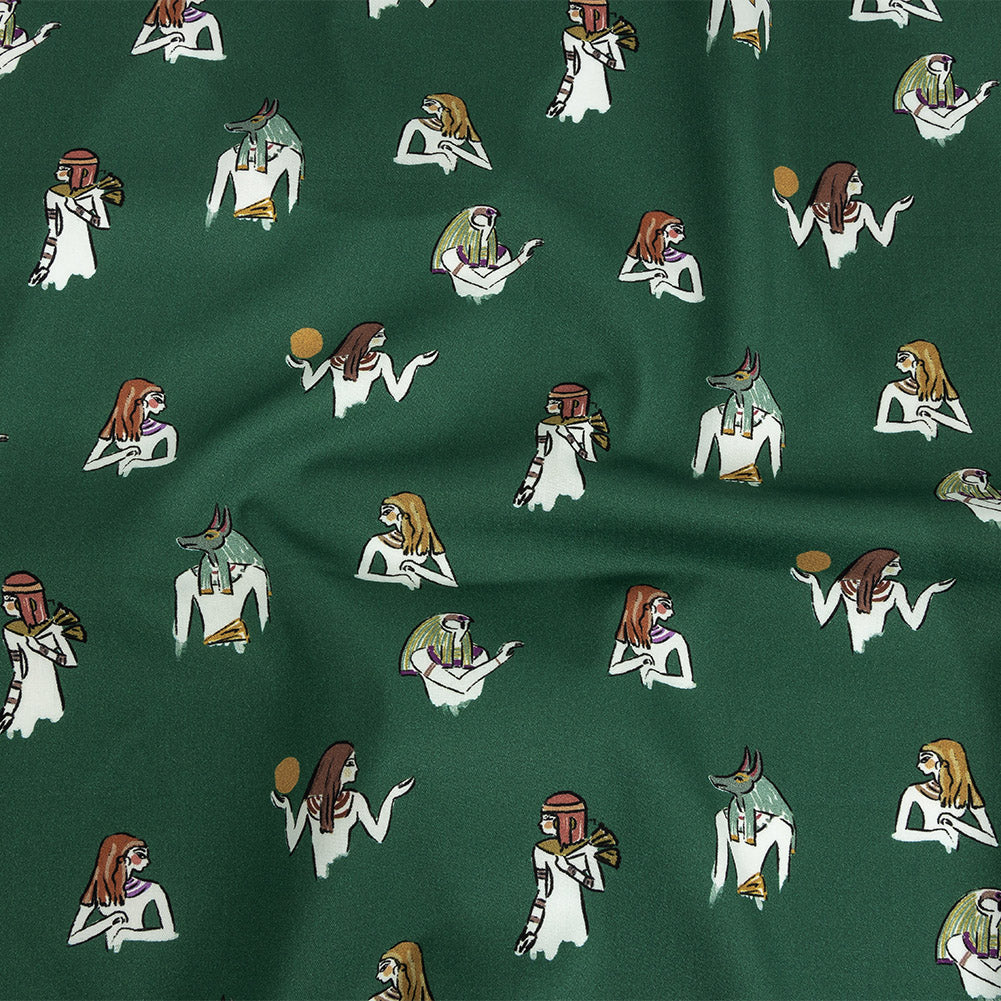 Mood Exclusive Forest Green Realm of Anubis Stretch Brushed Cotton Twill
