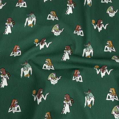 Mood Exclusive Forest Green Realm of Anubis Stretch Brushed Cotton Twill