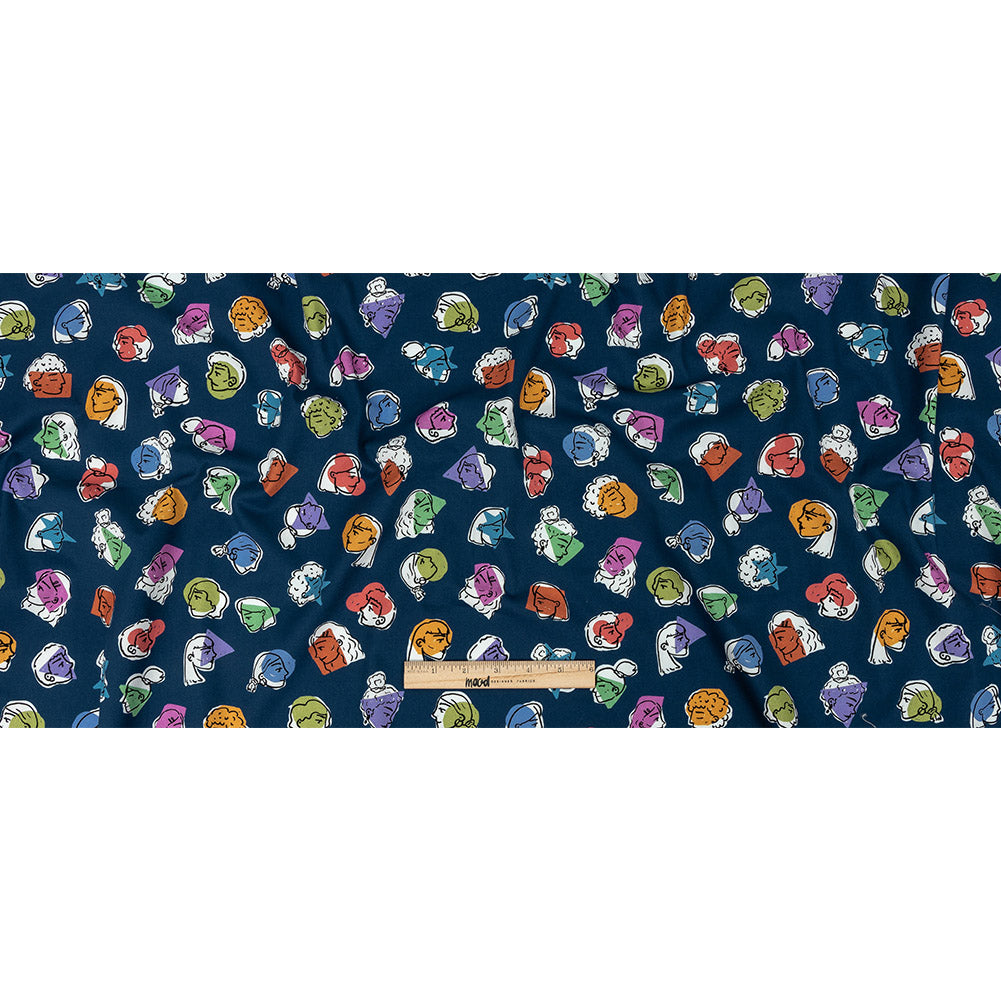 Mood Exclusive Bright Navy Face the Facts Stretch Brushed Cotton Twill Full