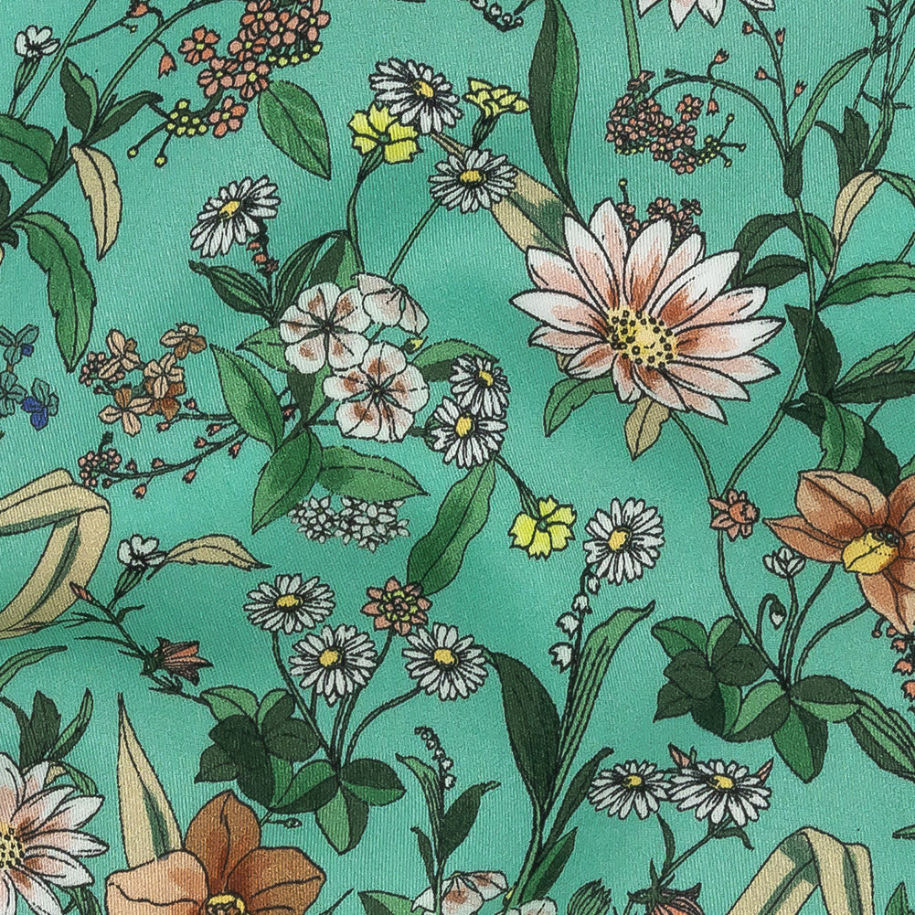 Mood Exclusive Aqua Garden of Gems Cotton Voile Detail