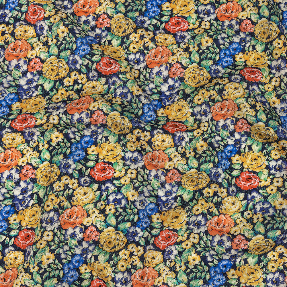 Mood Exclusive Navy Bountiful Blossoms Cotton Voile