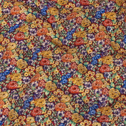 Mood Exclusive Red Bountiful Blossoms Cotton Voile