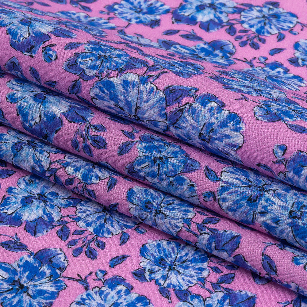Mood Exclusive Pink Parisian Perennials Cotton Voile Folded