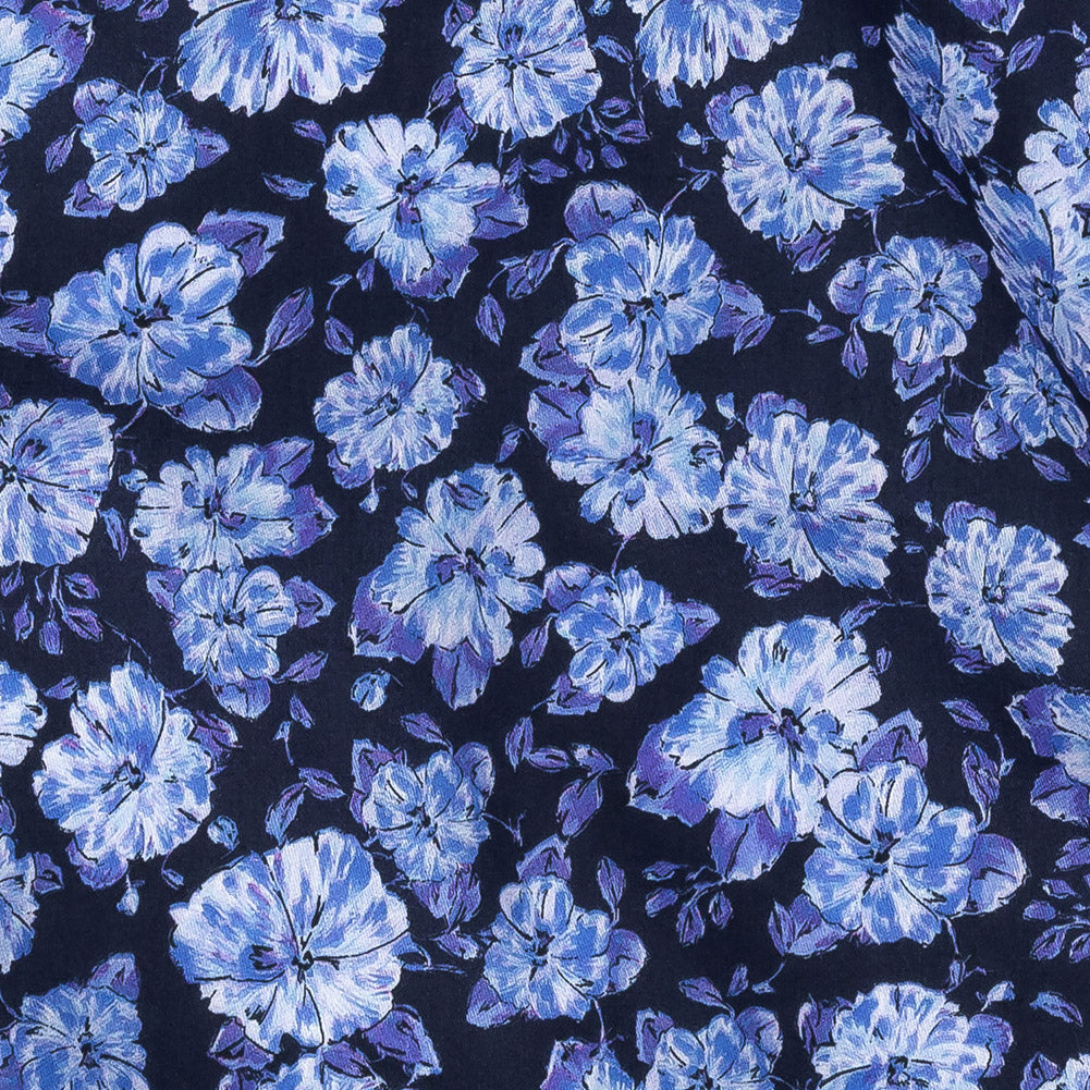 Mood Exclusive Midnight Blue Parisian Perennials Cotton Voile Detail
