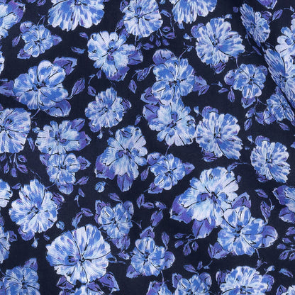 Mood Exclusive Midnight Blue Parisian Perennials Cotton Voile Detail