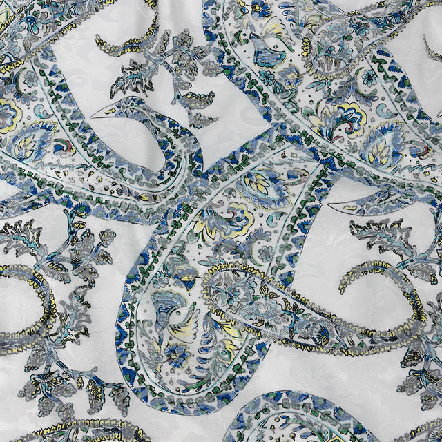 Stretch Floral Jacquard Print - Blue Paisley - Mood Exclusive Stratagem Sophistication