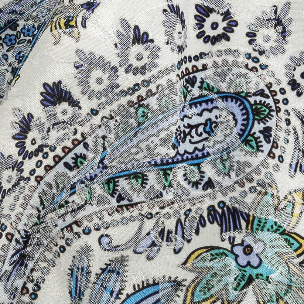 Stretch Floral Jacquard Print - Navy Paisley - Mood Exclusive Memorable Motifs Detail